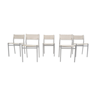 Ensemble de cinq chaises de salle à manger par Martin Visser pour 't Spectrum, modèle SE05, Pays-Bas 1980