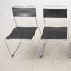 Chair in leather and stainless steel frame 1980 italy
