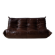 Togo 3-seater sofa in shiny brown leather