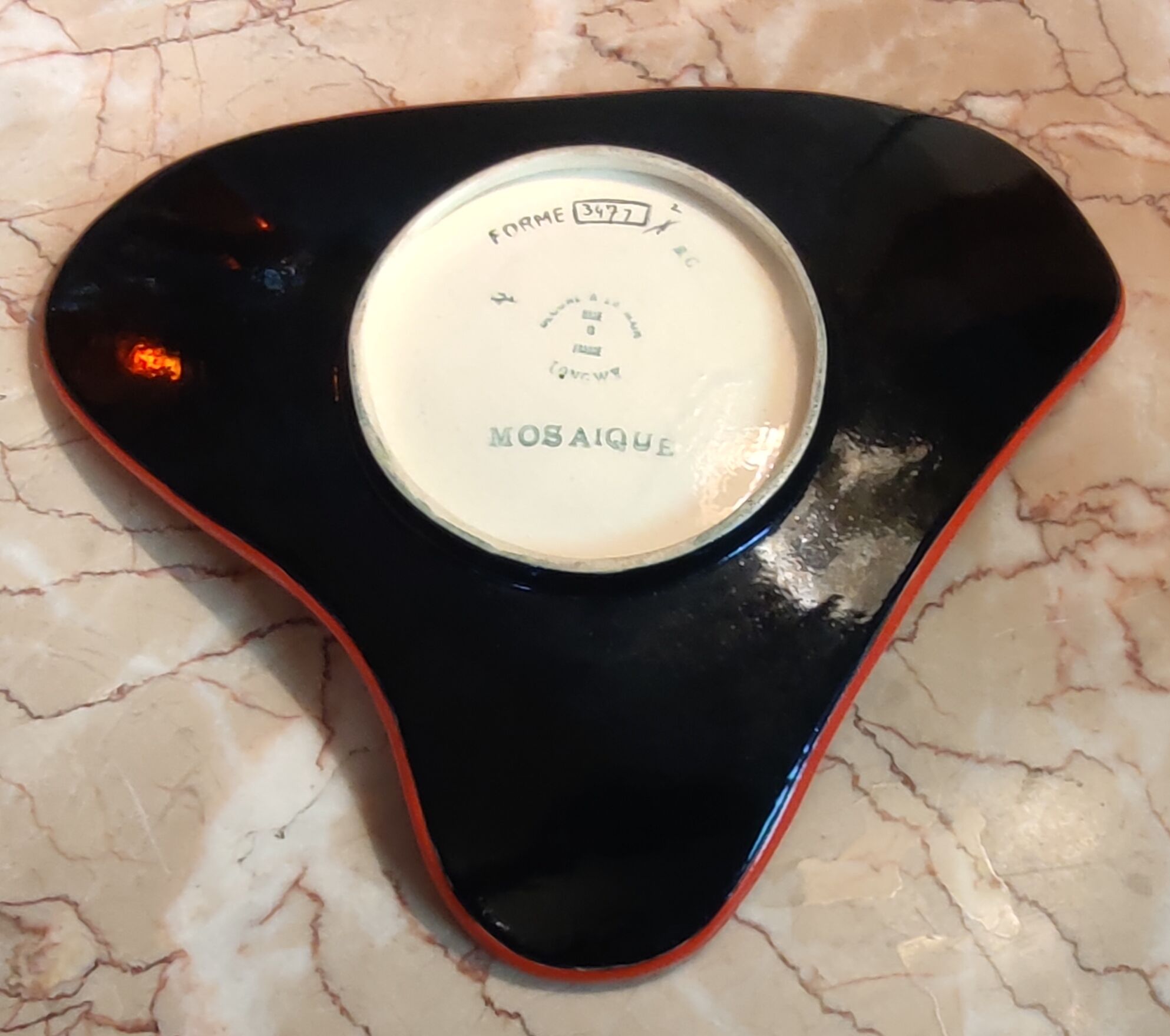 Old empty pocket Longwy mosaic model decoration by Maurice-Paul Chevallier