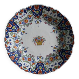 Desvres faience plate signed Fourmaintraux Courquin 19th century