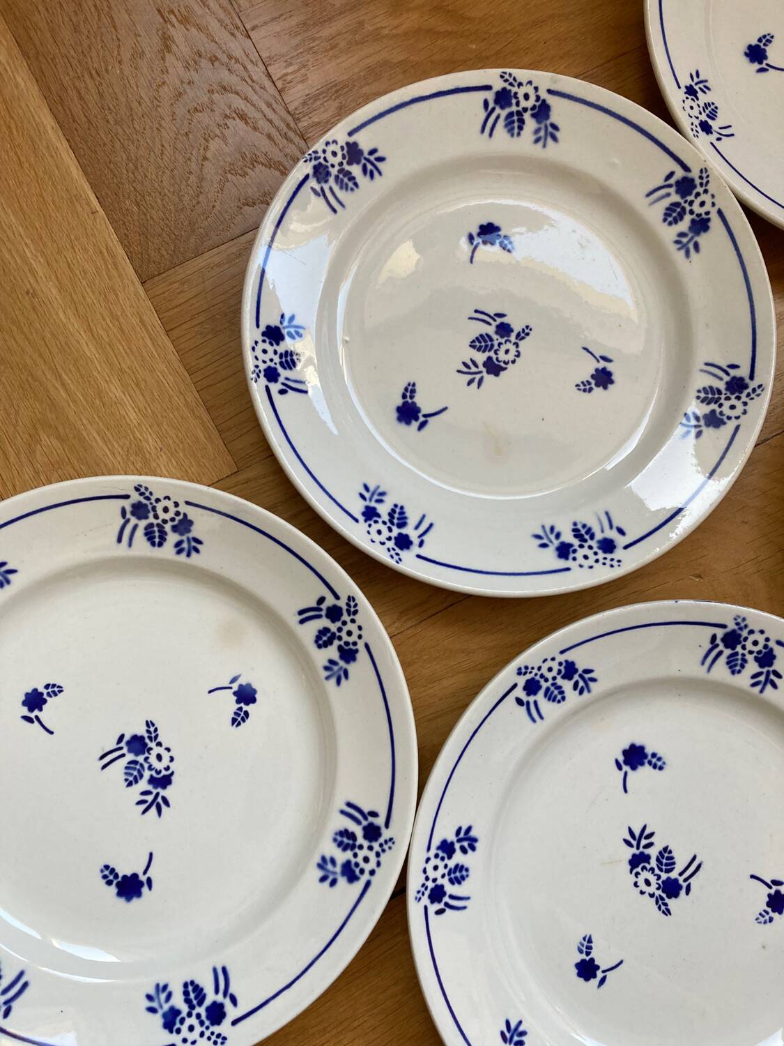 Saint Amand dessert plates blue flowers