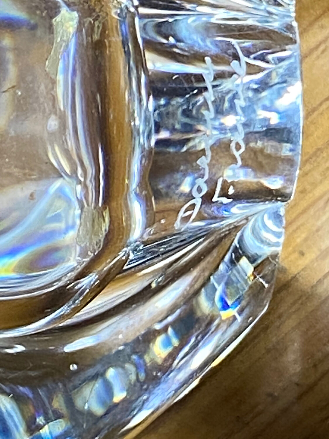 Pair of Daum crystal salt pots