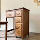 Desk 5 drawers and stool in dark ☐ wood 72 x 40 cm