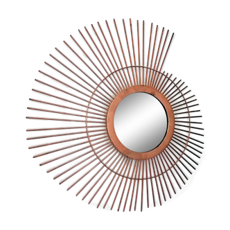 Mirror sun deconstructed in pink brass