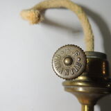 kerosene lamp faience /signed EF/vintage