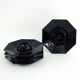 4 egg cups in opal and black tempered glass - Octime Arcoroc Luminarc France - vintage 80s