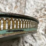 Large oval metal tray in the Napoleon III style, 1960s