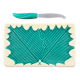 Cheese plate and knife with leaf decoration