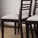 Set of 4 modernist chairs in oak and bouclé fabric, 1940
