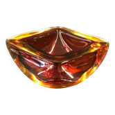 Murano Glass "RED-ORANGE" Bowl Shell Ashtray Murano, Italy, 1970s