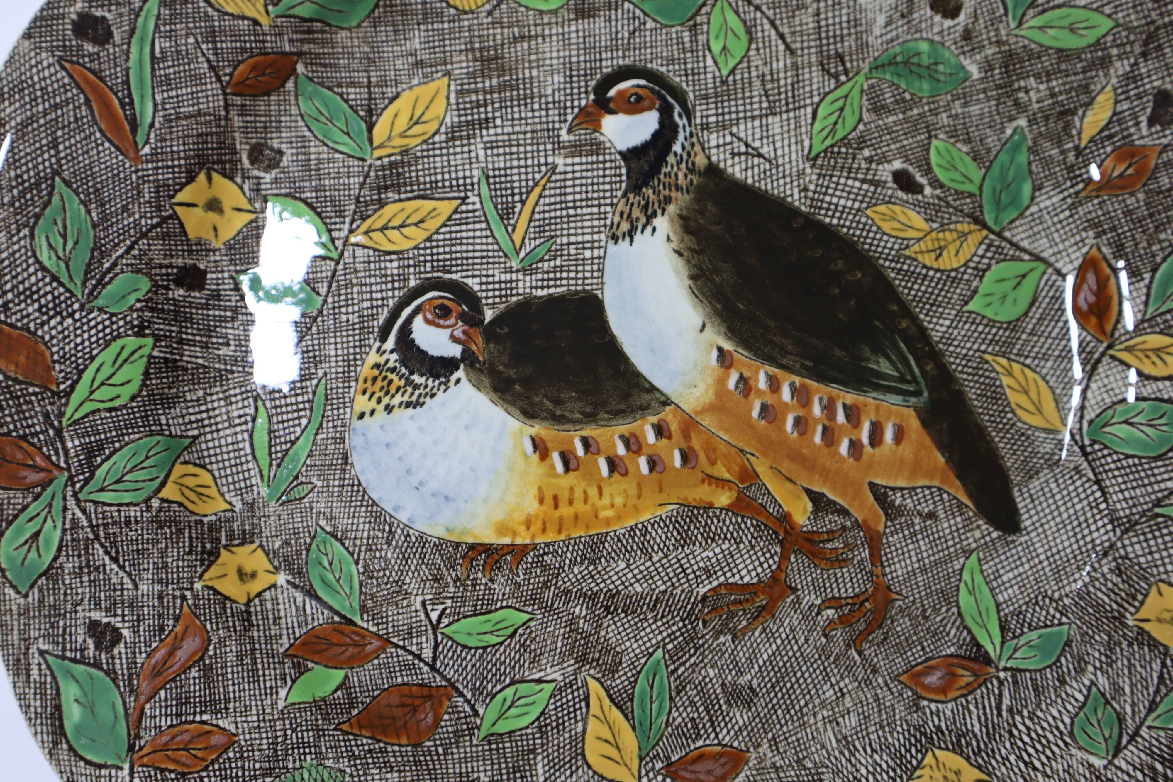 Flat plate Gien Rambouillet partridge
