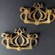 Large Art Nouveau gate handles in gilded brass/Arabesque handles