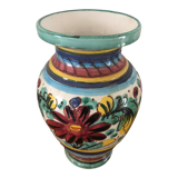 Italian majolica vase with flower pattern