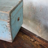 Blue vintage tool box wooden