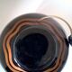 Hand-painted black opaline ball lamp base c.1930/40 Jacques Adnet style