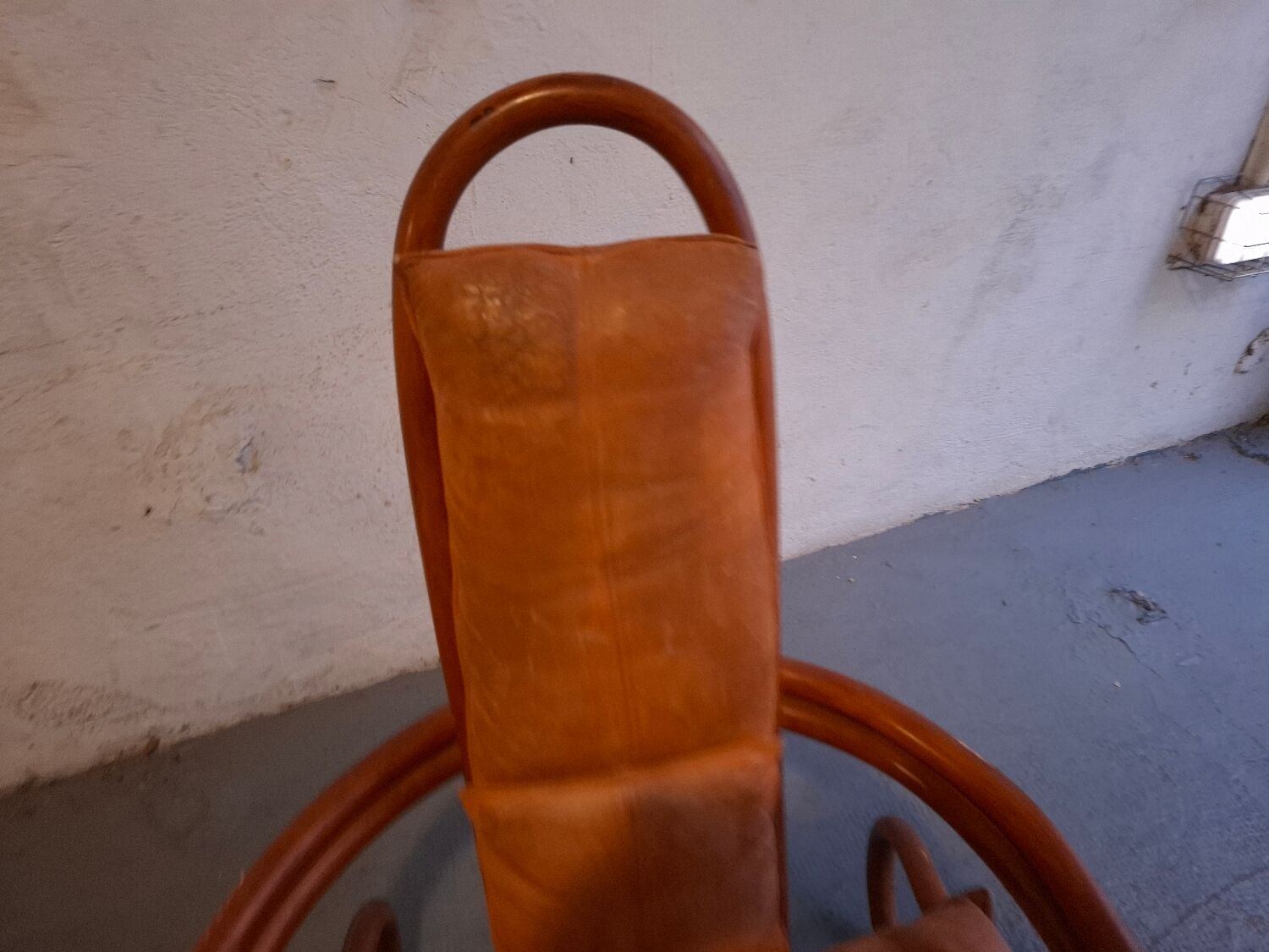 Set de fauteuils en bambou et cuir années 60'S