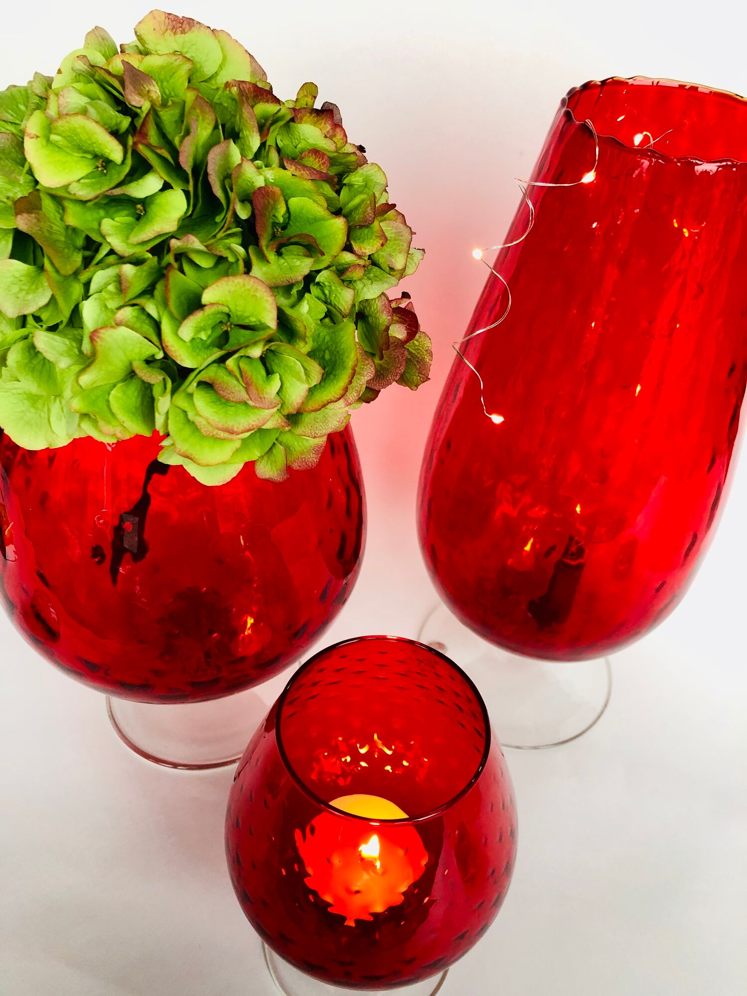 Red textured glass vase from the 60s 70s, Italy, Empoli