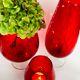 Red textured glass vase from the 60s 70s, Italy, Empoli