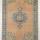 Samon & Blue Luxury Vintage Rug, Large Area Vintage Persian Rug, 218x302 Cm