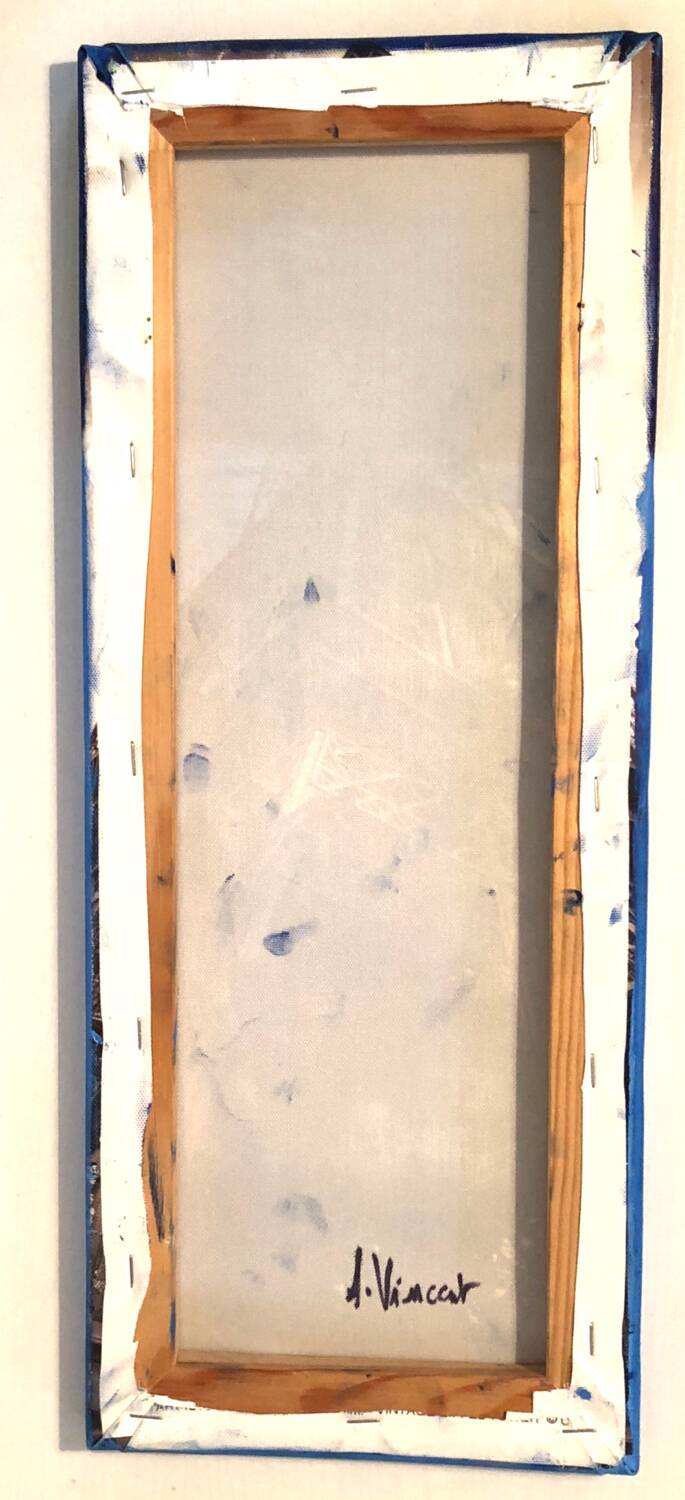 Abstract Blue Oil Painting