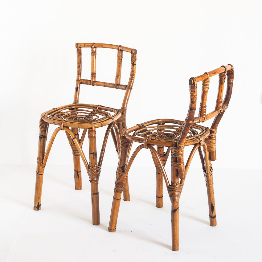Pair of Vintage Cannée chairs - France, 1960