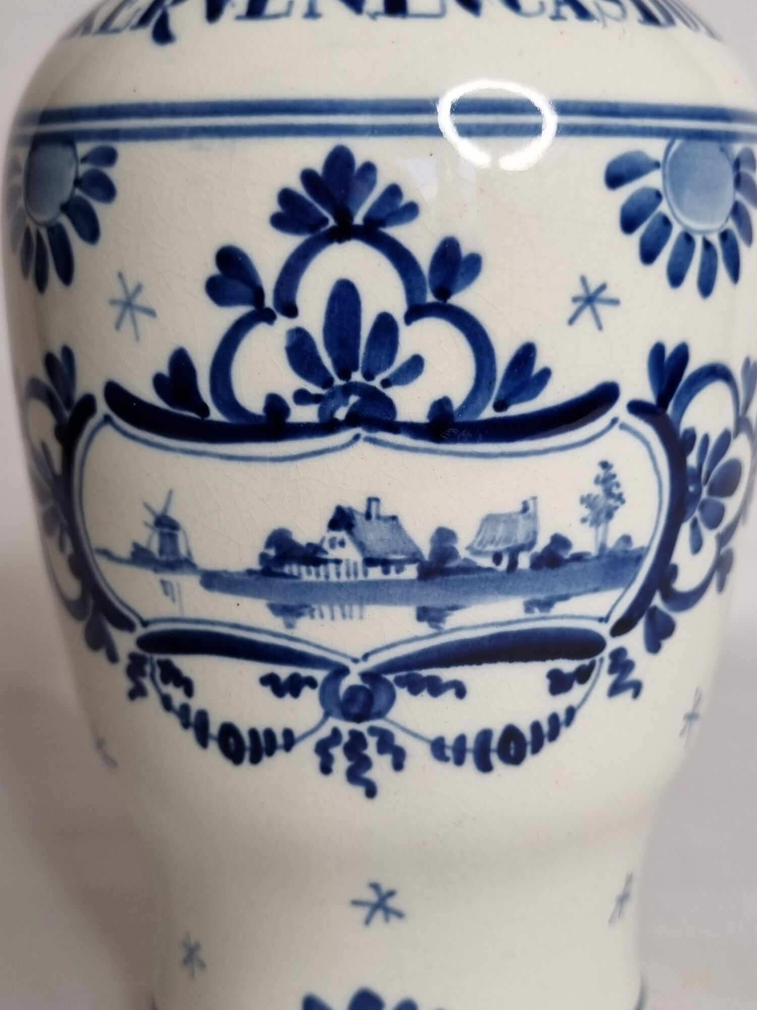 Delft ceramic bottle, Erven Lucas Bols, Amsterdam