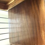 Walnut and mahogany desk, 1930s-1940s.