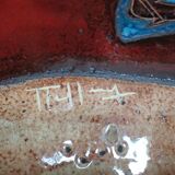 Enameled lava coffee table by Jean Jaffeux