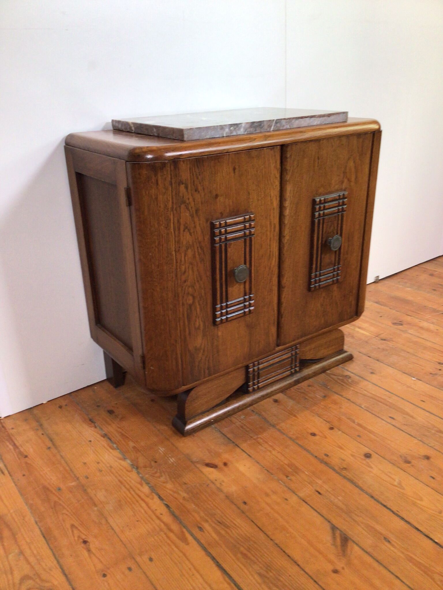 Art deco small cabinet with marble top