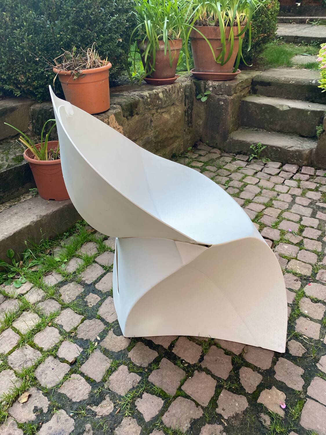 White ABS folding chair signed Flux Amsterdam circa 1980