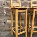 3 scandinavian design bar stools vintage pine