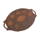 Old presentation dish with wooden shells