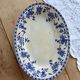 Large oval antique plate, blue and white Dresden porcelain.