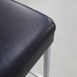 4x Chrome and Leather Bar Stools, 1980s