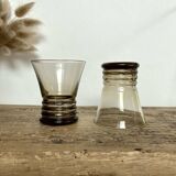 5 small smoked glasses