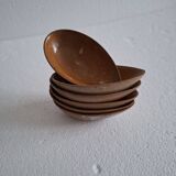 Set of five stoneware avocado bowls