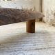 Table basse années 50 plateau bois exotique XXL