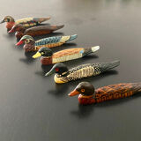 6 knife holders shaped lacquered wood duck