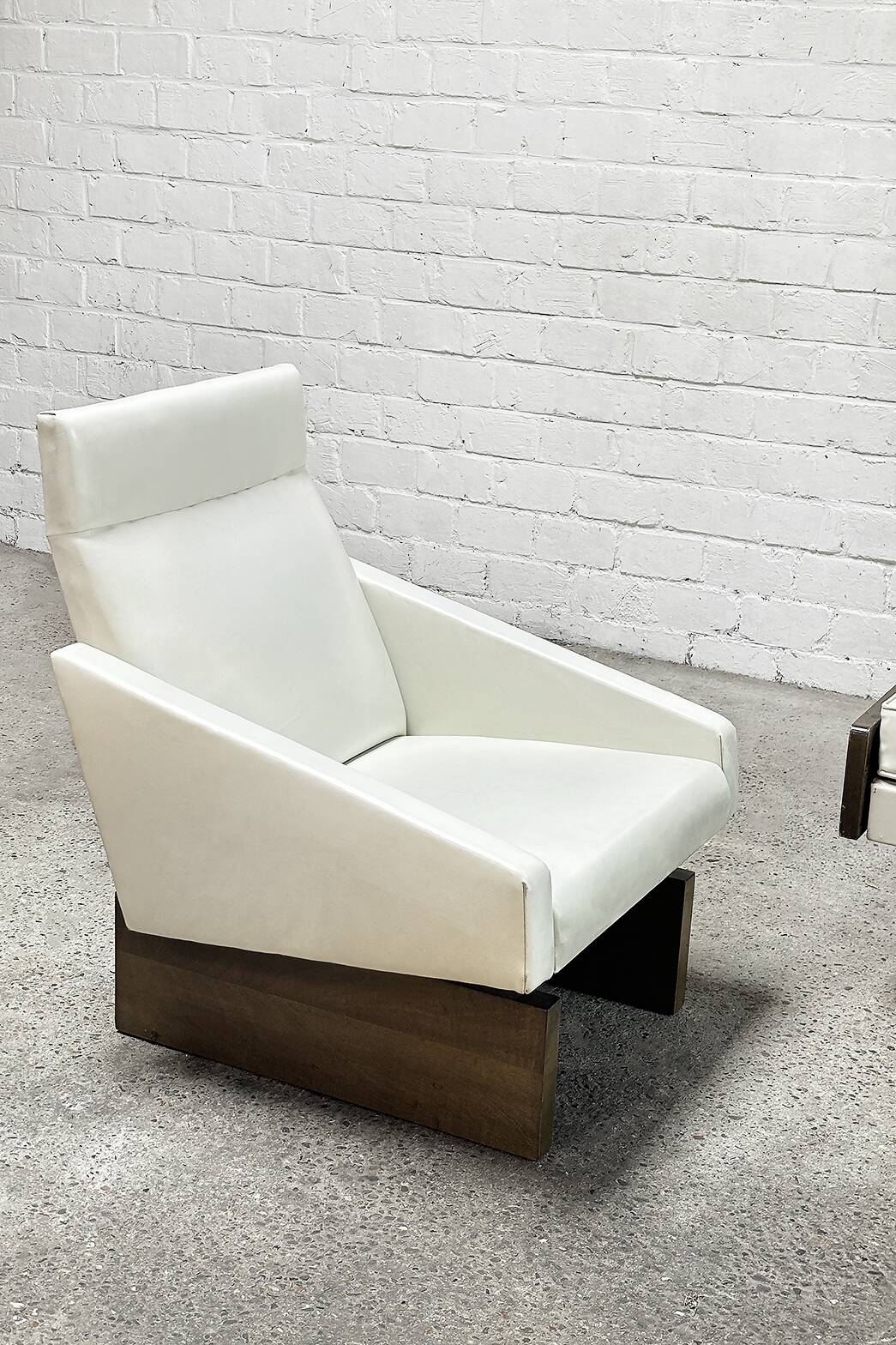 French Modernist Living Room Sofa Set In White Leather, 1950's