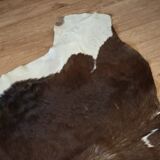 Vintage cow skin carpet, 140 cm x146 cm