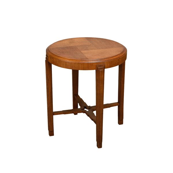 Table d'appoint Art Déco néerlandaise de l'École d'Amsterdam en chêne massif et plaqué.