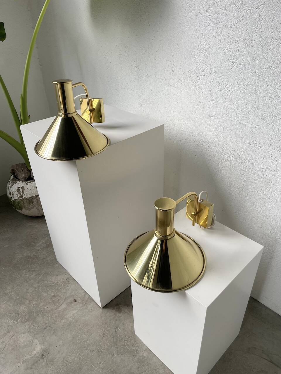 Pair of Hovik Lys brass wall lights Jonas Hidle Denmark
