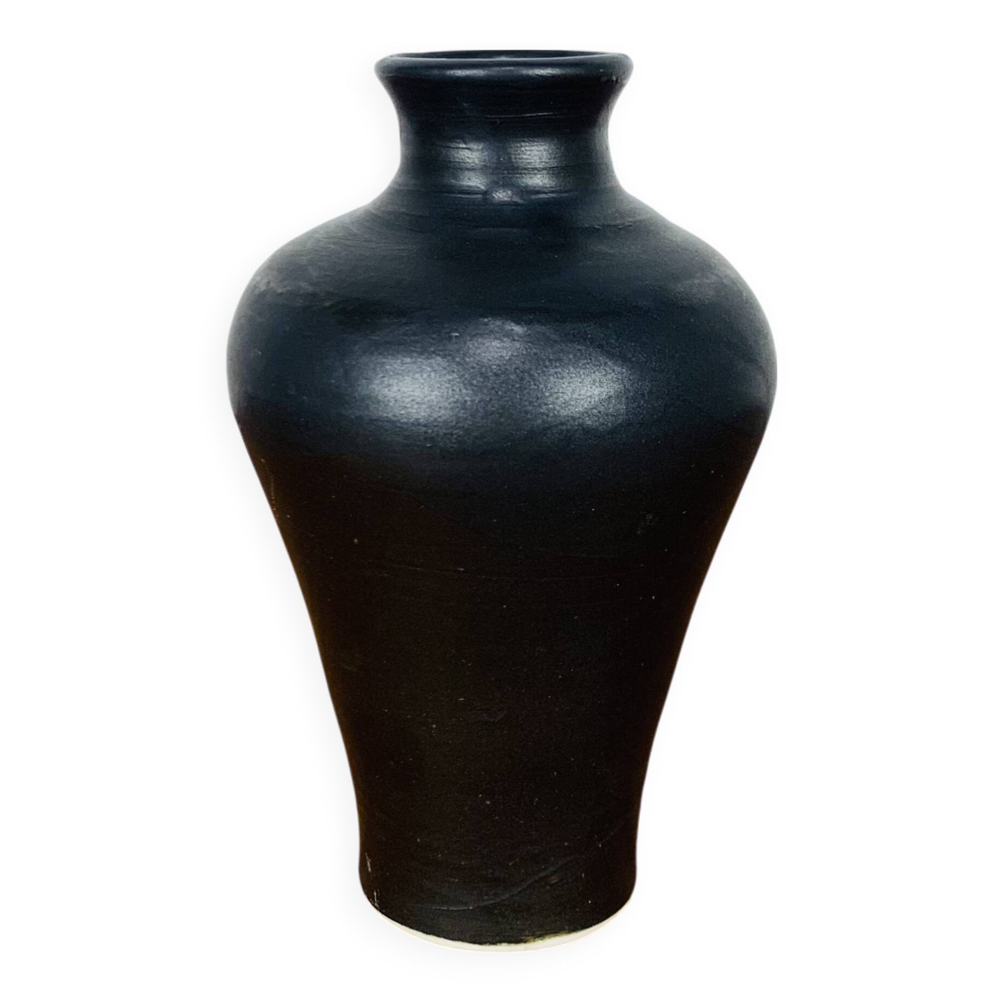 Vintage black ceramic vase