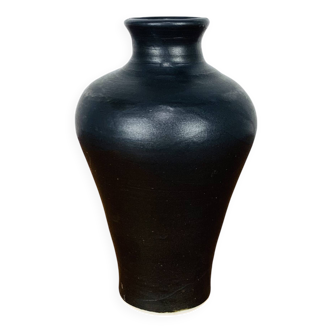 Vintage black ceramic vase