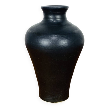 Vintage black ceramic vase