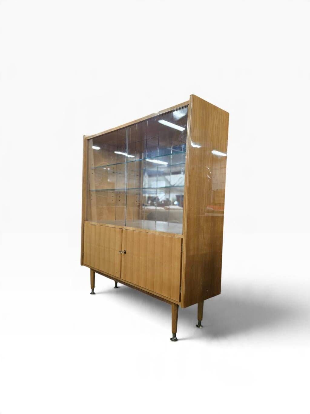 Vintage wooden display cabinet / multi-level display / bar furniture