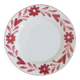 Hand-painted ceramic dessert plate with red flowers