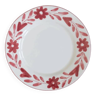Hand-painted ceramic dessert plate with red flowers
