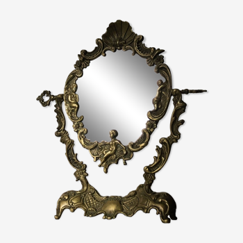 Miroir de table psyché ange vintage Français